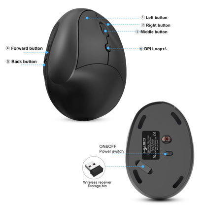 X10 ergonomische muis knoppen en USB-ontvanger overzicht