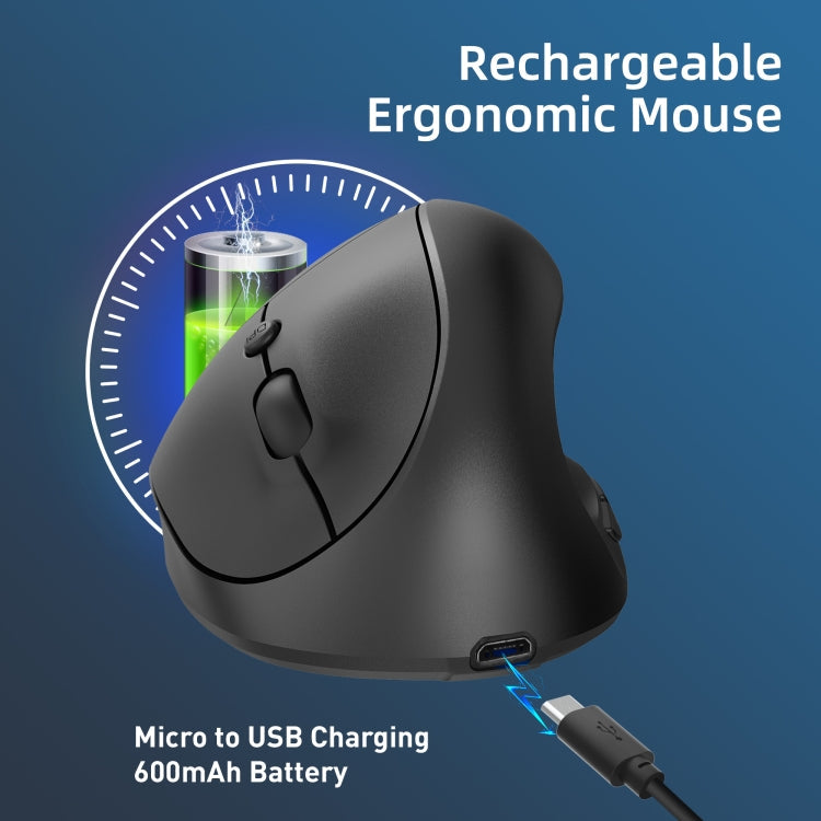 X10 oplaadbare ergonomische muis USB-C opladen 600mAh