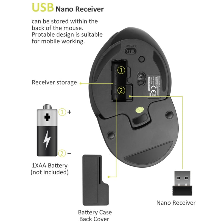 DELUX M618 nano USB-ontvanger batterij en opladen uitleg