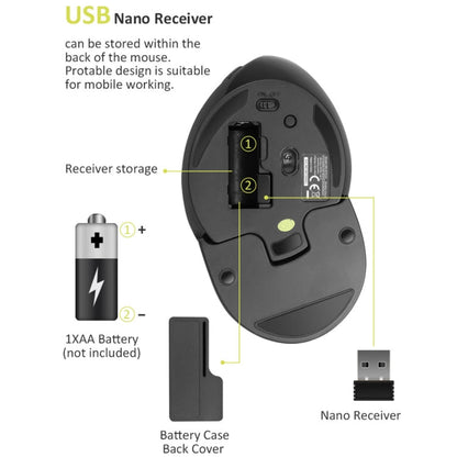 DELUX M618 nano USB-ontvanger batterij en opladen uitleg