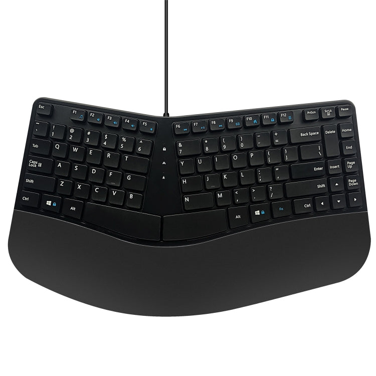 390B ergonomisch compact toetsenbord vooraanzicht met USB-kabel