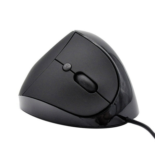 JSY-05 ergonomische verticale muis zwart vooraanzicht met USB-kabel