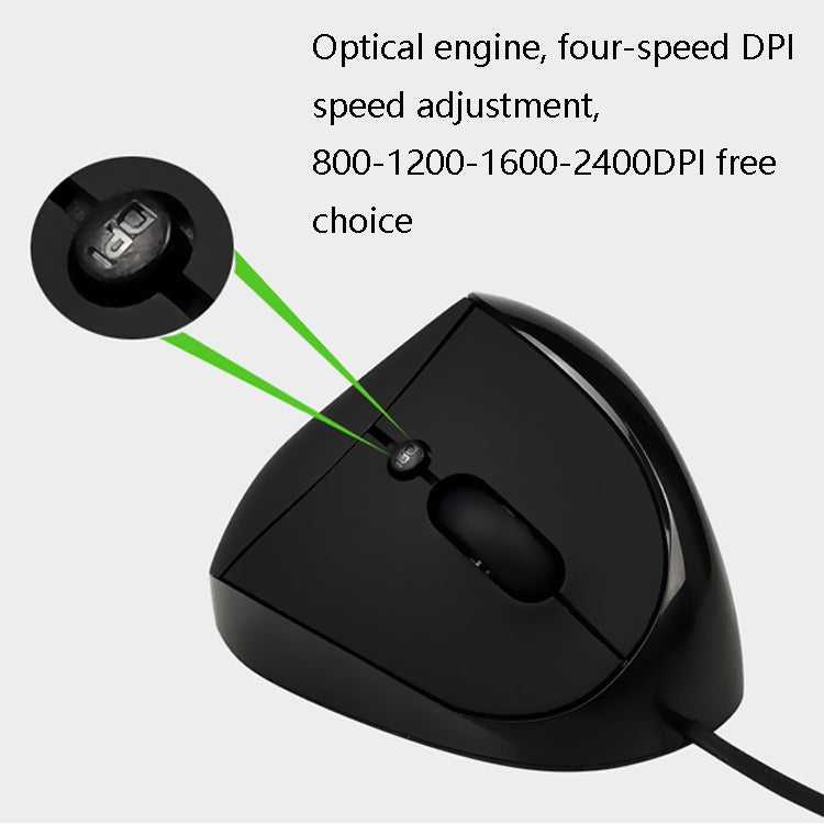 JSY-05 verticale muis DPI-standen 800 1200 1600 2400 optische sensor