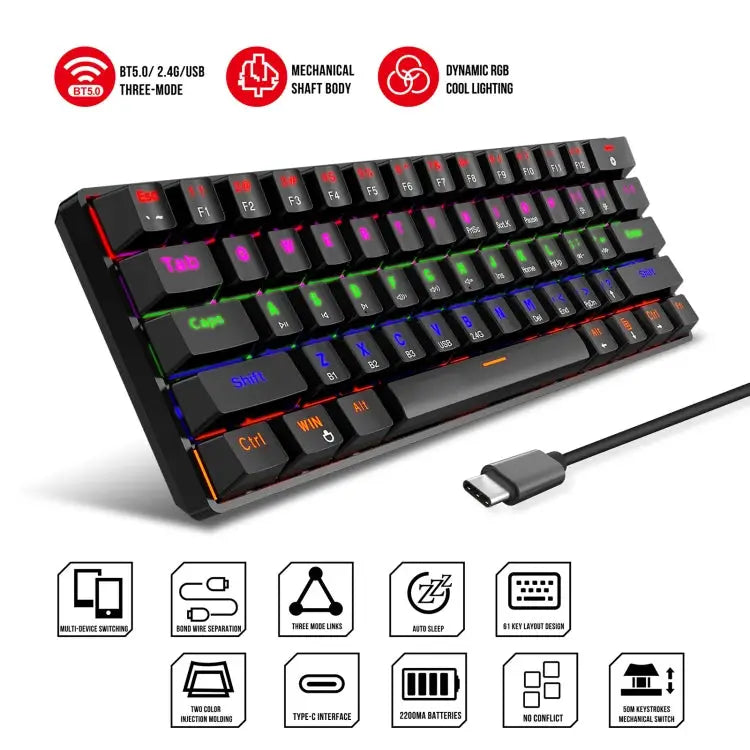 XSJ L800 verbindingsmodi Bluetooth 2.4G USB-C uitleg
