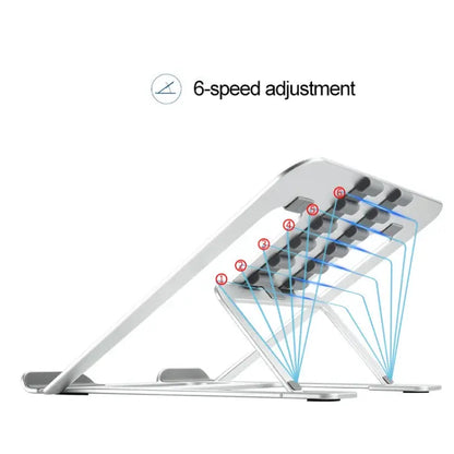 Z18 Opvouwbare Ergonomische Laptopstandaard – 6 Standen Aluminium