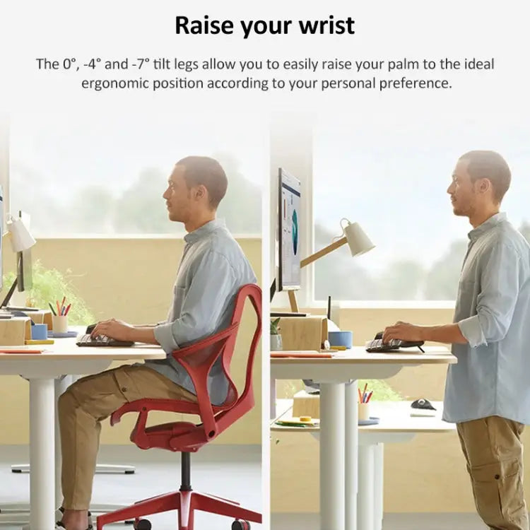 Logitech ERGO K860 polshoogte verhogen ergonomisch bureau opstelling