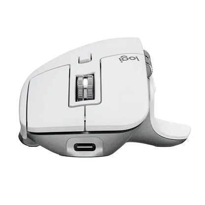 Logitech MX Master 3S muis vooraanzicht wit USB-C oplaadpoort