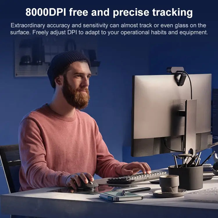 Logitech MX Master 3S 8000DPI nauwkeurig tracking in gebruik bureau