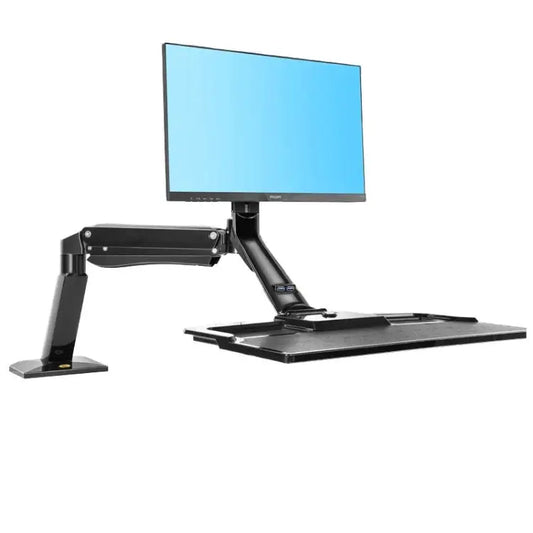 North Bayou NB40 monitorarm met toetsenbordbord en monitor vooraanzicht