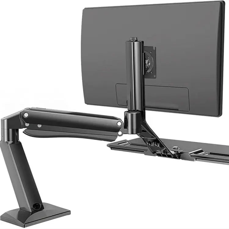 North Bayou NB40 monitorarm uitgestrekt zijaanzicht met monitor