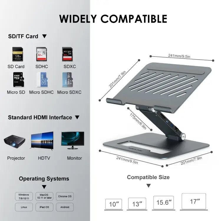 Wavlink UMD07 Ergonomische Aluminium Laptopstandaard